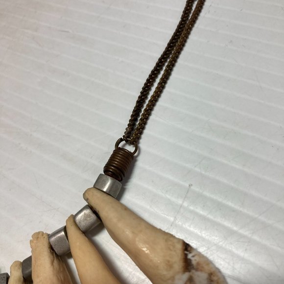 Wild Boar Tooth Necklace African Tribal Style - Picture 5 of 12